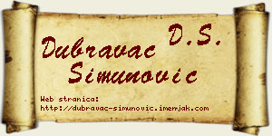 Dubravac Simunović vizit kartica